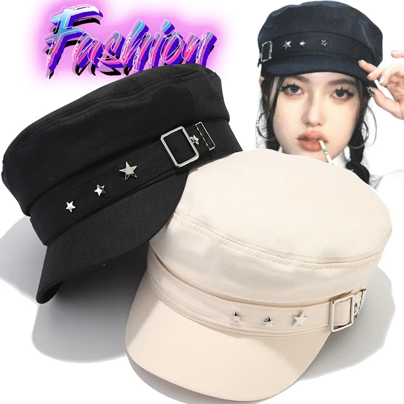 Beret Hats British Style Five-pointed Star Beret Hat Outdoor Travel Women Man Flat Peaked Caps Solid Color Wide Brim Beret Hat
Beret Hats British Style Five-pointed Star Beret Hat Outdoor Travel Women Man Flat Peaked Caps Solid Color Wide Brim Beret Hat