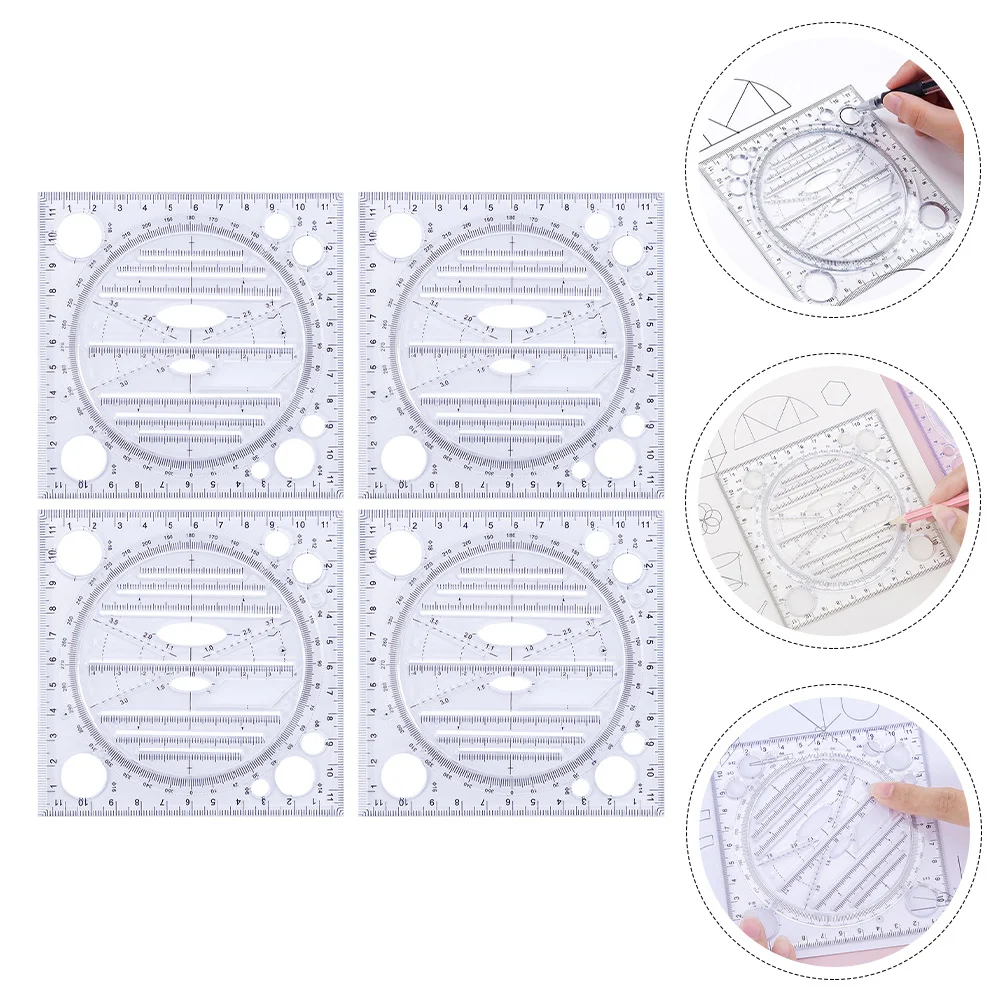 4Pcs Geometric Ruler Geometric Drawings Templates Drawing Scales Measuring Geometry Rulers
4Pcs Geometric Ruler Geometric Drawings Templates Drawing Scales Measuring Geometry Rulers
