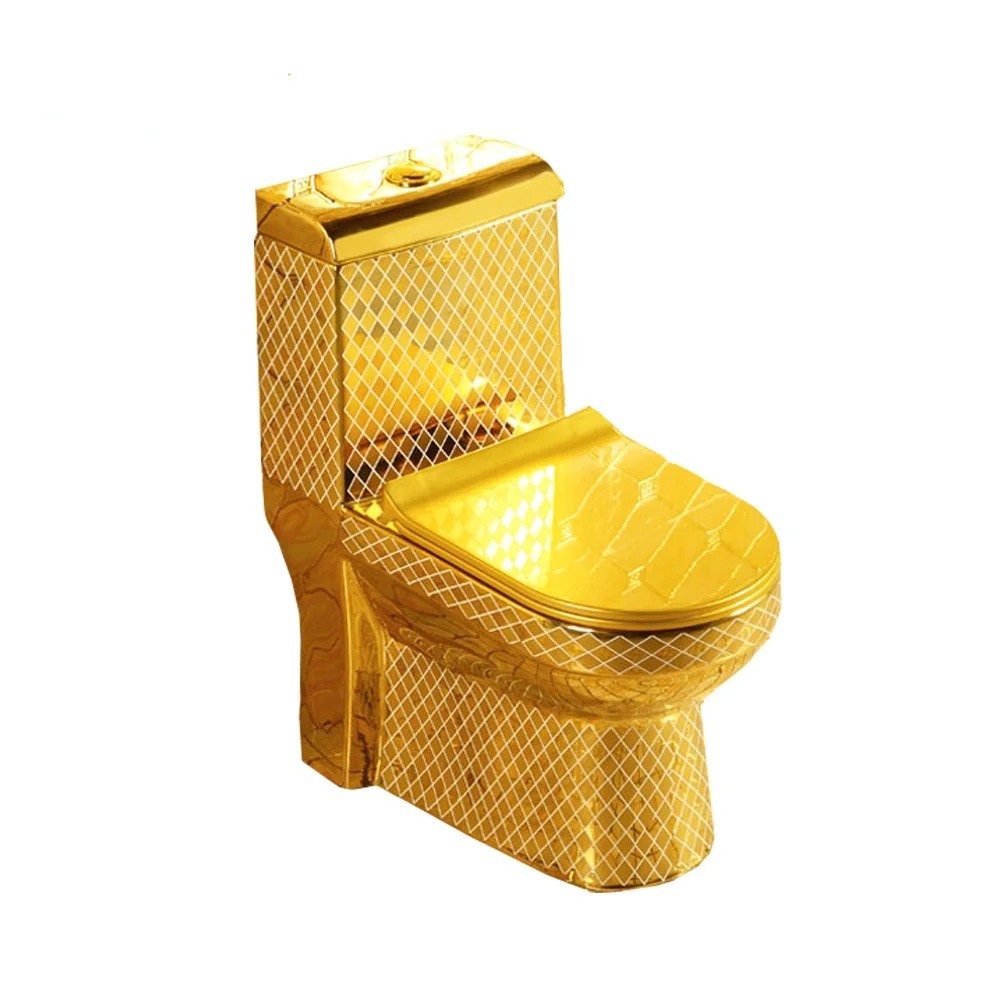 Royal modern santiary wares plated wc siphonic flush one piece gold bathroom toilet
Royal modern santiary wares plated wc siphonic flush one piece gold bathroom toilet