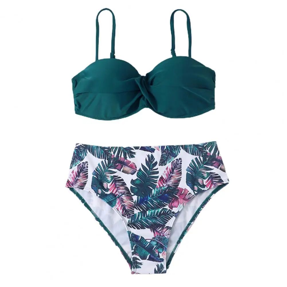 Underwire Padded Push-Up Split Bikini Solid Color Bra Floral Print High Waist Bottoms Swimsuit for Water Activity
Underwire Padded Push-Up Split Bikini Solid Color Bra Floral Print High Waist Bottoms Swimsuit for Water Activity