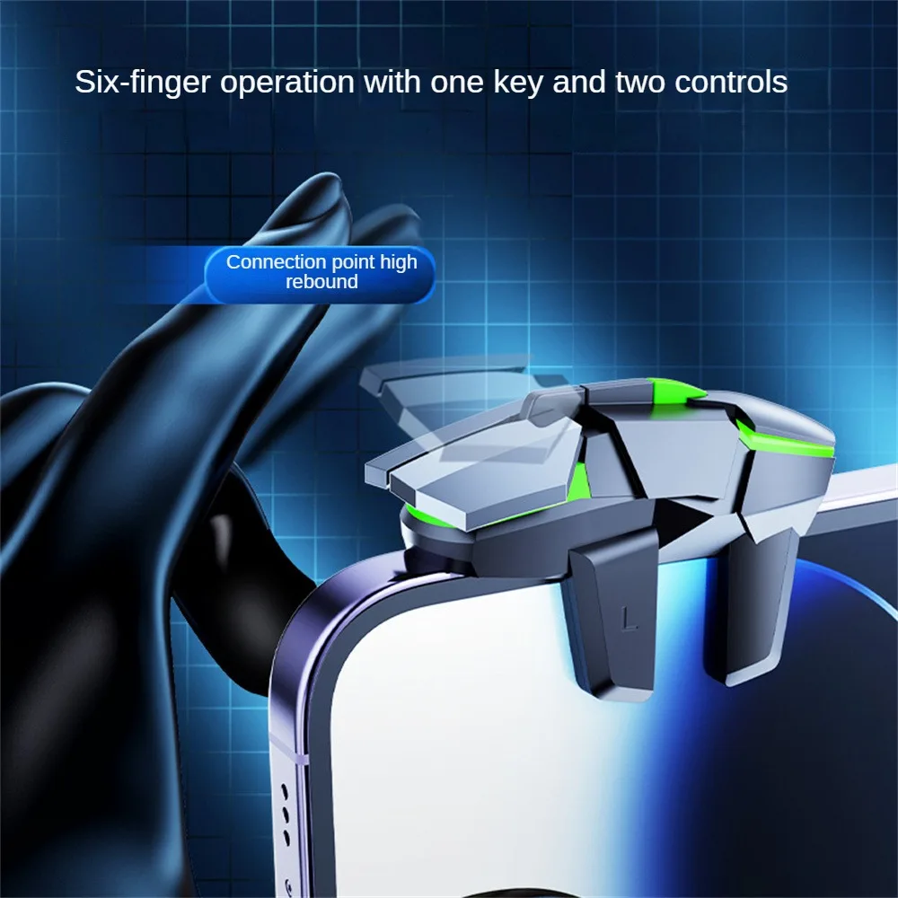 Six Fingers Mobile Gaming Trigger 4.5-7.1 Inch Key Shooter Non-slip Shooter Joystick Stable Game Pad Accessories Universal
Six Fingers Mobile Gaming Trigger 4.5-7.1 Inch Key Shooter Non-slip Shooter Joystick Stable Game Pad Accessories Universal