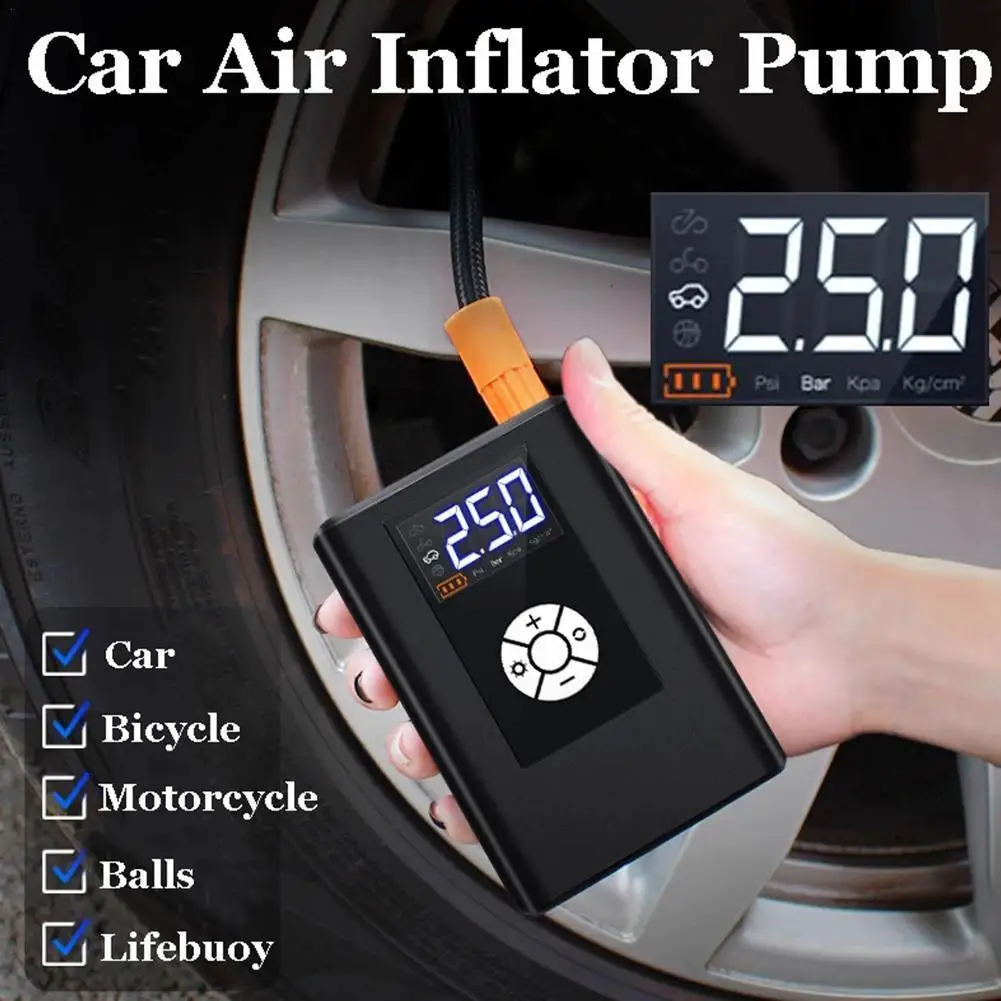Rechargeable Air Pump Tire Inflator Cordless Portable Compressor Digital Car Tire Pump Suitable for Car Bicycle Tire Ball
Rechargeable Air Pump Tire Inflator Cordless Portable Compressor Digital Car Tire Pump Suitable for Car Bicycle Tire Ball