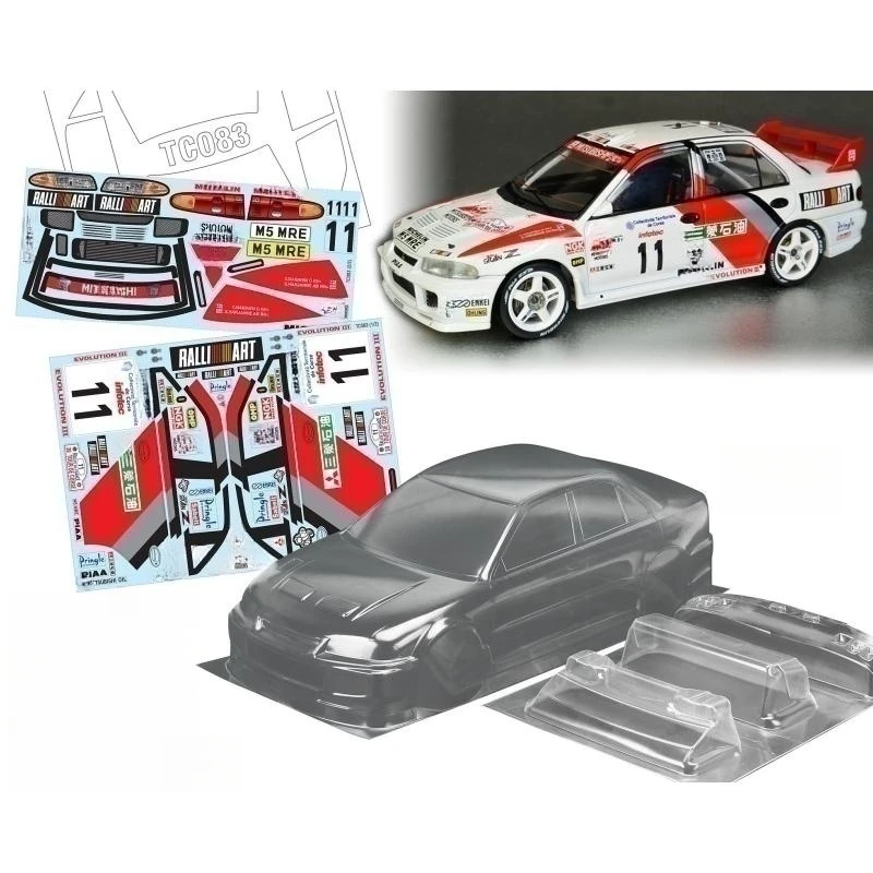 TeamC Bodies 190mm RC Rally Car Body Lancer Evolution III Clear Lexan Car Shell W/Rear Wing and Light Buckle + WRC Decal Sticker
TeamC Bodies 190mm RC Rally Car Body Lancer Evolution III Clear Lexan Car Shell W/Rear Wing and Light Buckle + WRC Decal Sticker