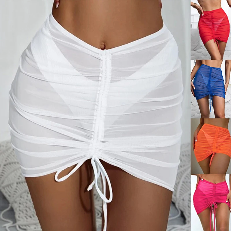 Women Mesh Swimsuit Cover Up Sheer Skirt drawstring Beach Wrap Bikini For Swimwear Mesh Drawstring Cover Up Skirt Swimwear
Women Mesh Swimsuit Cover Up Sheer Skirt drawstring Beach Wrap Bikini For Swimwear Mesh Drawstring Cover Up Skirt Swimwear