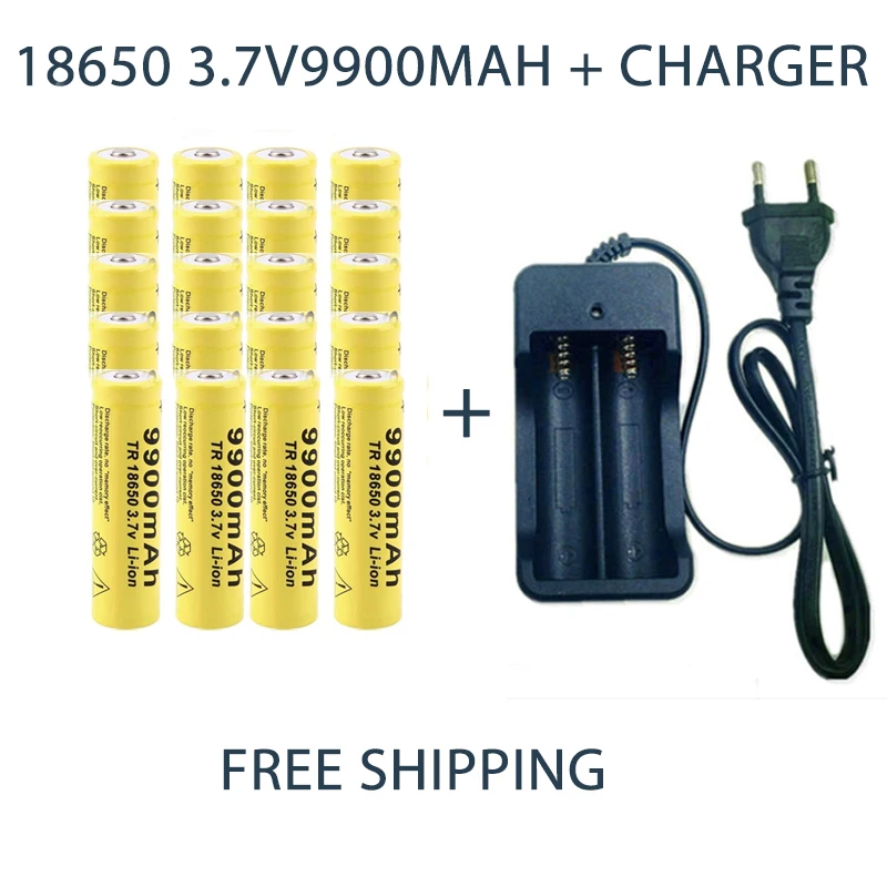 18650 Battery Rechargeable Battery 3.7V 18650 9900mAh Capacity Li-ion Rechargeable Battery For Flashlight Torch Battery+Charger
18650 Battery Rechargeable Battery 3.7V 18650 9900mAh Capacity Li-ion Rechargeable Battery For Flashlight Torch Battery+Charger