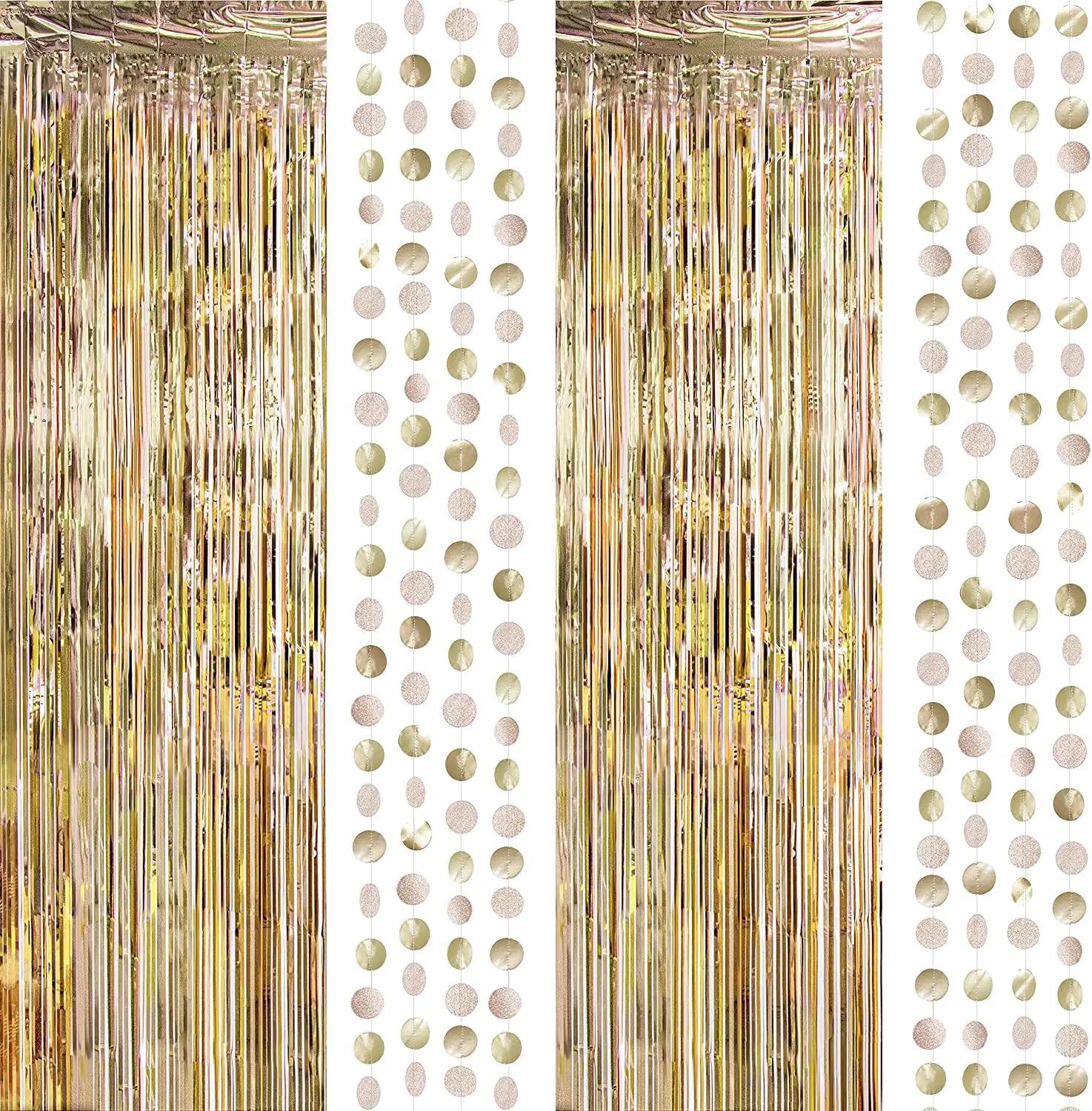 Champagne Birthday Party Wall Decor Tinsel Foil Fringe Curtain Dot Garlands Backdrop Photo Booth Prop for Bachelorette Holiday
Champagne Birthday Party Wall Decor Tinsel Foil Fringe Curtain Dot Garlands Backdrop Photo Booth Prop for Bachelorette Holiday
