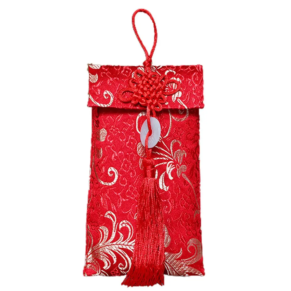

Красный конверт в китайском стиле для денег на удачу, новогодние подарочные сумки ручной работы для свадьбы, праздника Весны, карман для хра...