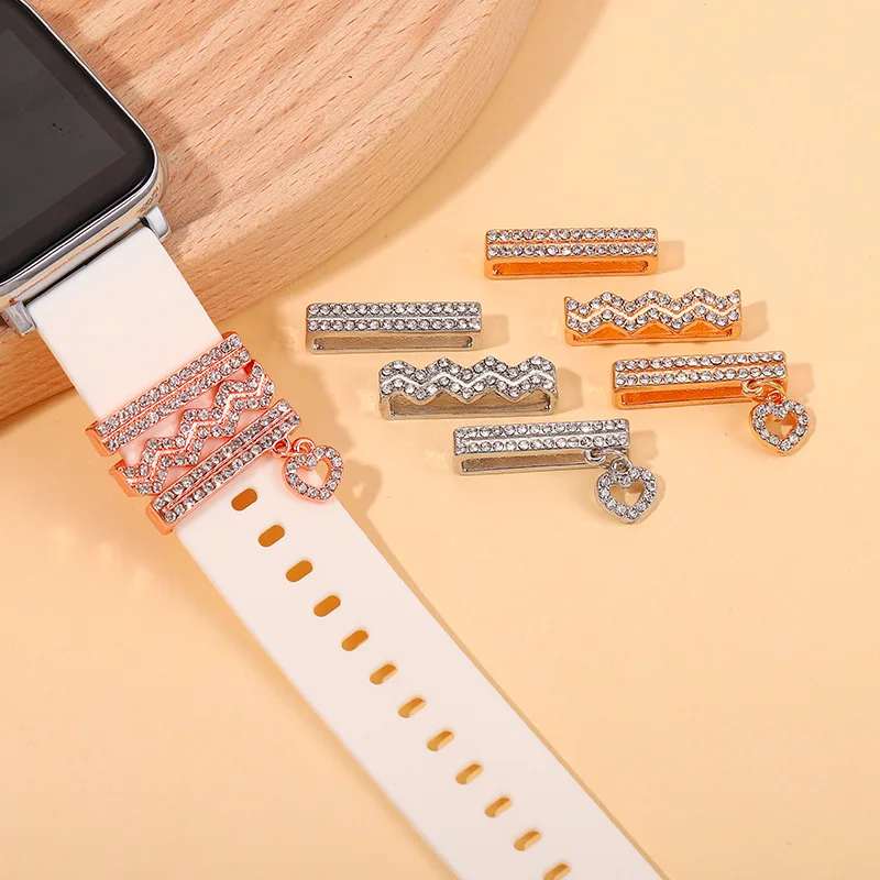 Silicone Strap Decoration For Apple watch band 41mm 45mm 44mm 40mm Diamond Jewelry Charms bracelet iWatch Seires 7 6 5 4 3 SE
Silicone Strap Decoration For Apple watch band 41mm 45mm 44mm 40mm Diamond Jewelry Charms bracelet iWatch Seires 7 6 5 4 3 SE