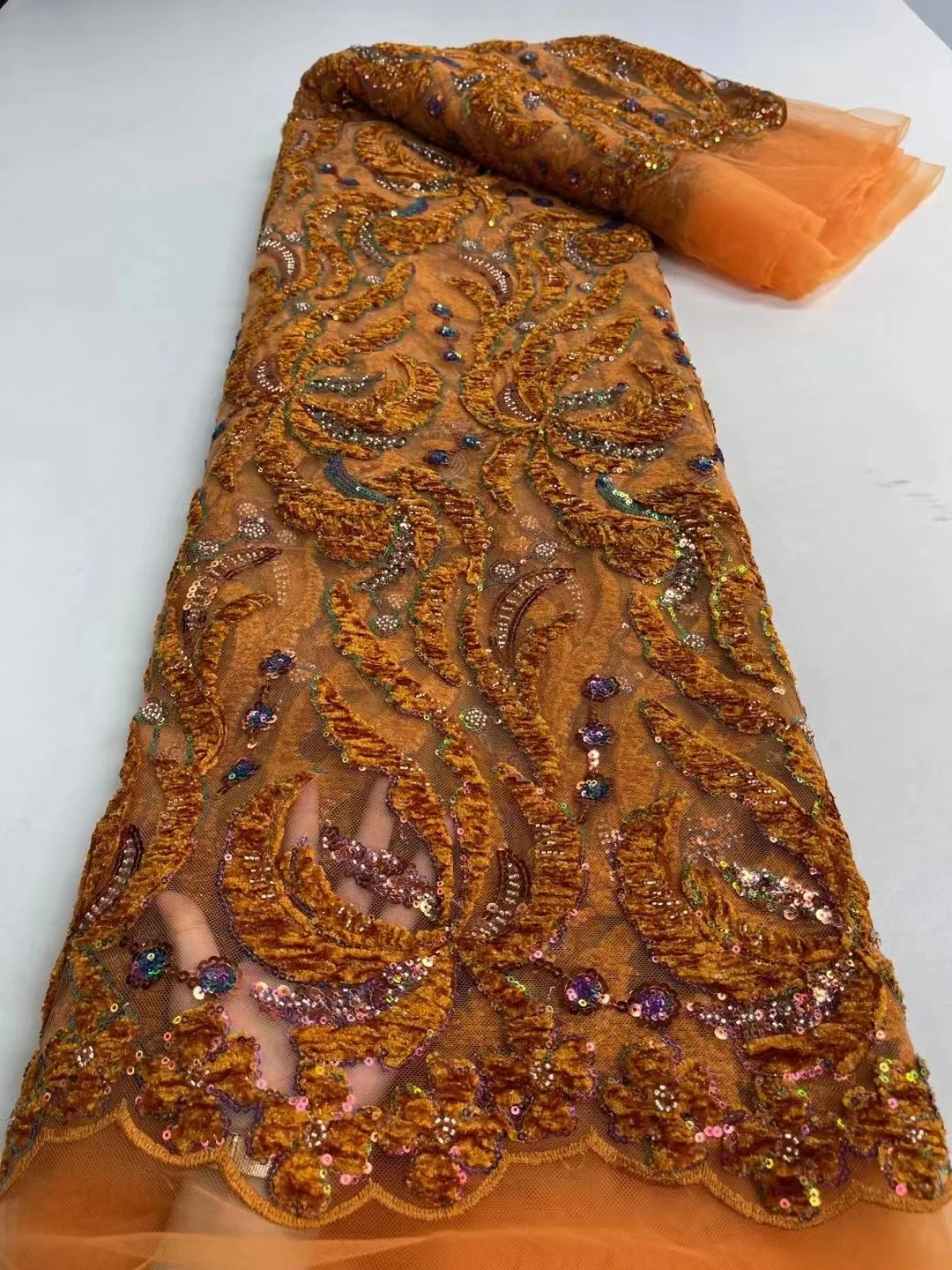 Orange Nigerian Net Lace Fabric 2022 French Bridal Lace Fabric Luxury Quality Embroidery Beaded Lace Fabric For Wedding
Orange Nigerian Net Lace Fabric 2022 French Bridal Lace Fabric Luxury Quality Embroidery Beaded Lace Fabric For Wedding