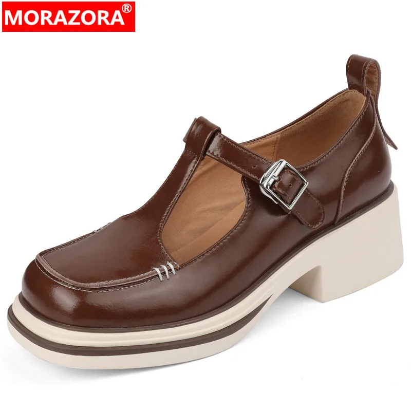 MORAZORA 2023 New Genuine Leather Shoes Woman Vintage Buckle Dress Pumps Ladies Square High Heels Platform Shoes
MORAZORA 2023 New Genuine Leather Shoes Woman Vintage Buckle Dress Pumps Ladies Square High Heels Platform Shoes