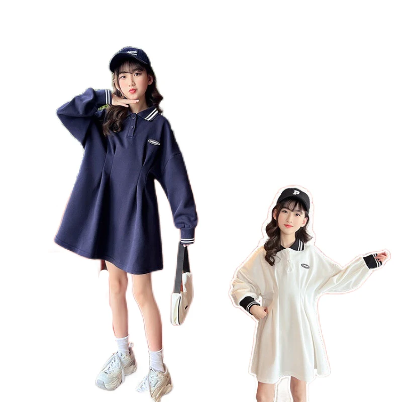 2022 Autumn Children's Dress Solid Long Sleeve Polo Neck A-line Flower Embroidery Knitted Cotton Midi Dresses
2022 Autumn Children's Dress Solid Long Sleeve Polo Neck A-line Flower Embroidery Knitted Cotton Midi Dresses