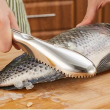 Stainless Steel Fish Scale Cleaner Scraper Fish Scale Peeler Remover Tool Fish Skin Steel Fish Shaver Remover Cleaning Brush