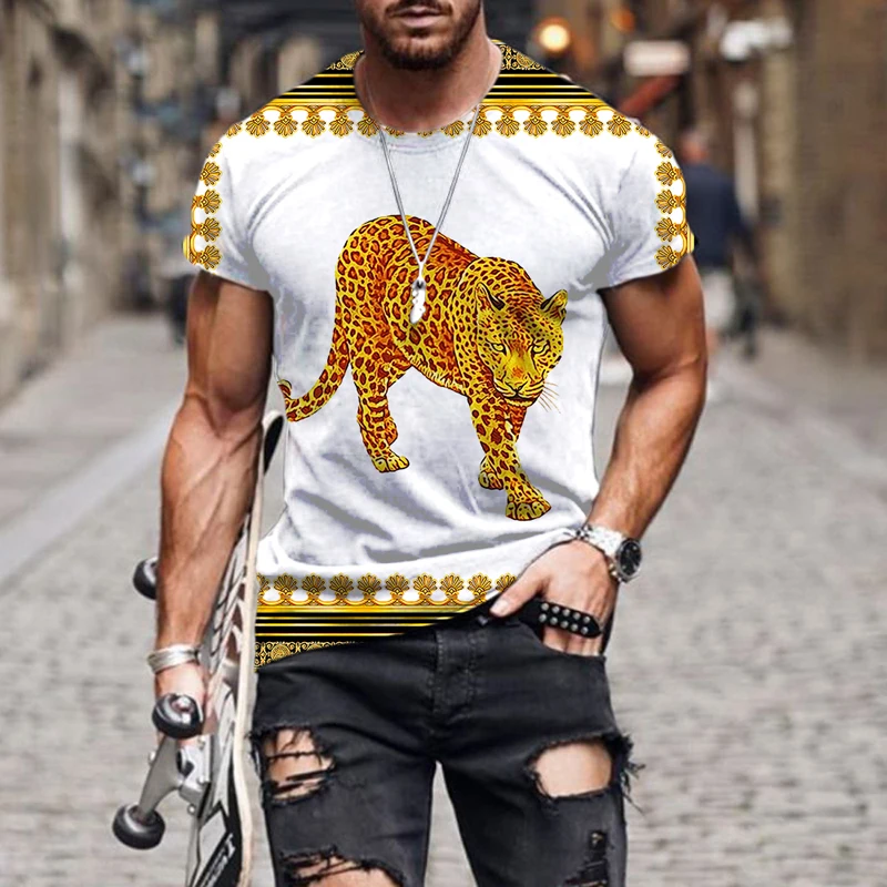 European And American Luxury Pattern T-Shirt Golden Pattern 3D Printing Men's Short-Sleeved O-Neck Casual Summer Loose Clothes
European And American Luxury Pattern T-Shirt Golden Pattern 3D Printing Men's Short-Sleeved O-Neck Casual Summer Loose Clothes