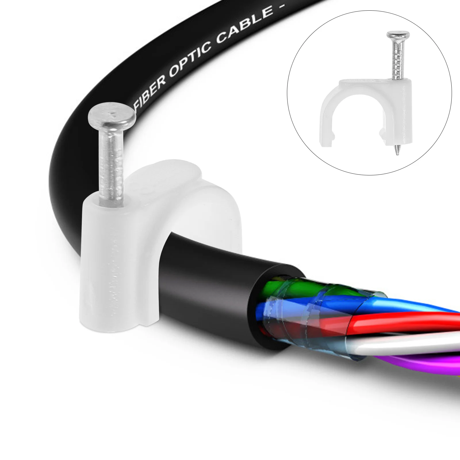 500 Pcs Coax Cable Wire Holder Coaxial Nail Clips Staples Fastener Steel Ethernet Power Cord Buckle
500 Pcs Coax Cable Wire Holder Coaxial Nail Clips Staples Fastener Steel Ethernet Power Cord Buckle