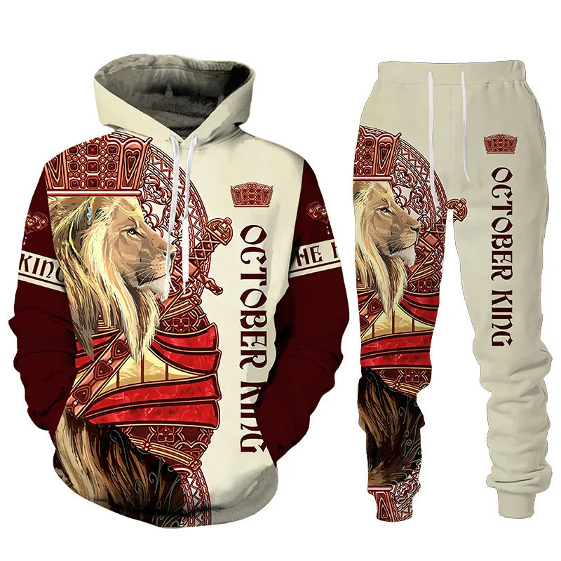 2023 European and American Retro Punk Style New set 3D Lion Print Hooded Hoodie Men's Trendy Sweater
2023 European and American Retro Punk Style New set 3D Lion Print Hooded Hoodie Men's Trendy Sweater