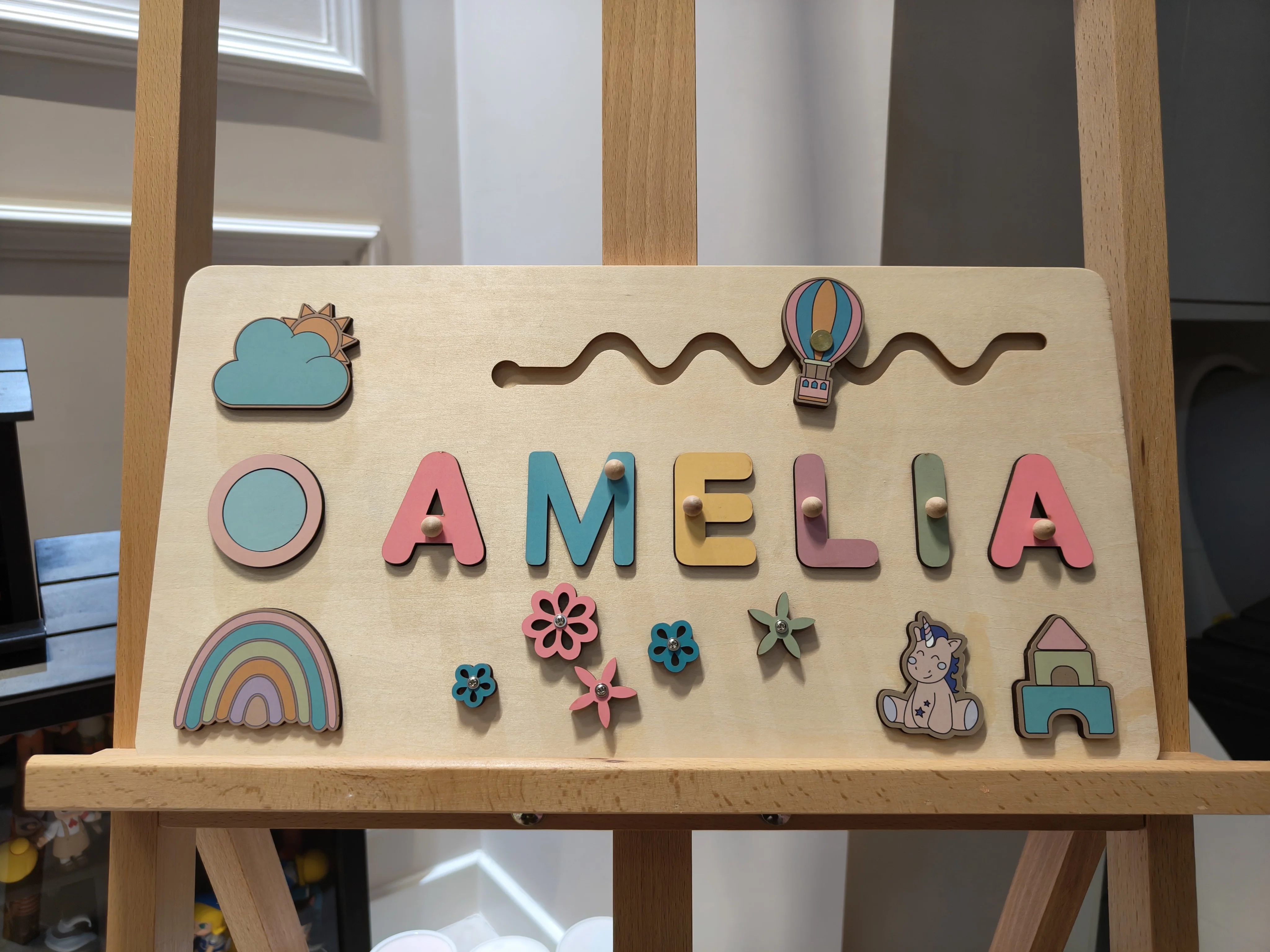 

Premium Handcrafted Wooden Personalized Name Puzzle for Kids ,1st Birthday Gift - Early Learning Toy-Customizable Name Puzzles