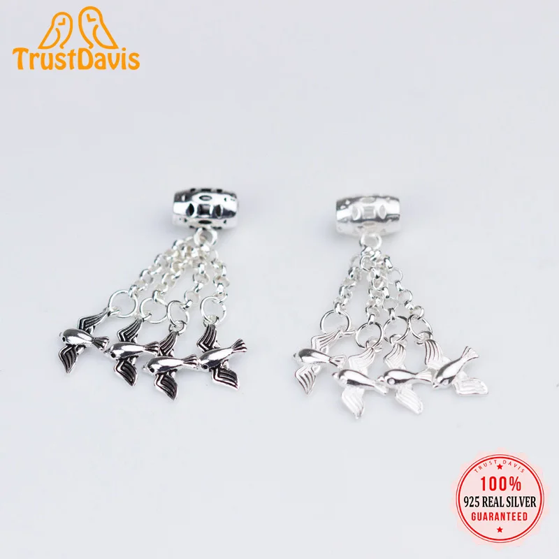 TrustDavis Real 925 Sterling Silver Chain Tassel Bird Pendant Handmade DIY Necklace Bracelet Accessories Fine Jewelry Gift HY535
TrustDavis Real 925 Sterling Silver Chain Tassel Bird Pendant Handmade DIY Necklace Bracelet Accessories Fine Jewelry Gift HY535