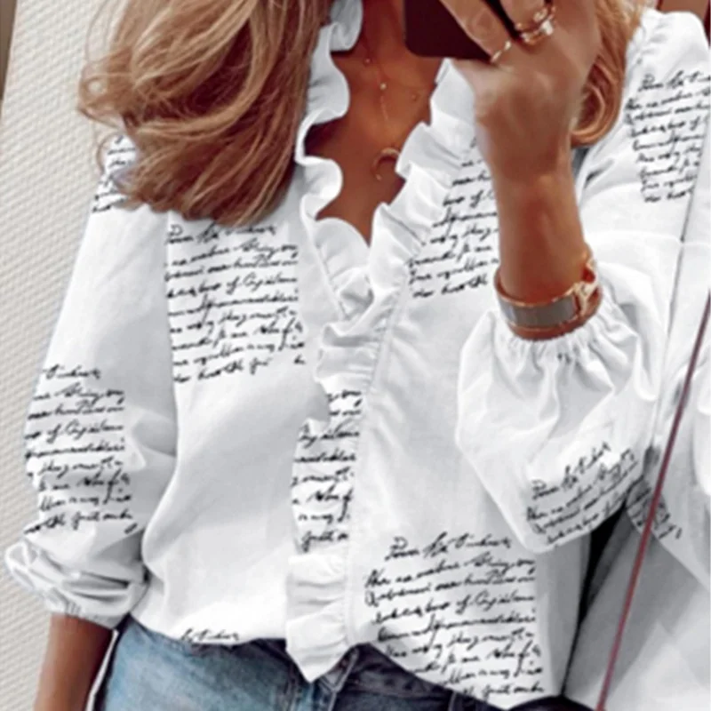 KOERIM Fashion Womens Floral Printed Shirts V-neck Ruffle Long Sleeve Shirt Puff Office Ladies Commute Blouses
KOERIM Fashion Womens Floral Printed Shirts V-neck Ruffle Long Sleeve Shirt Puff Office Ladies Commute Blouses