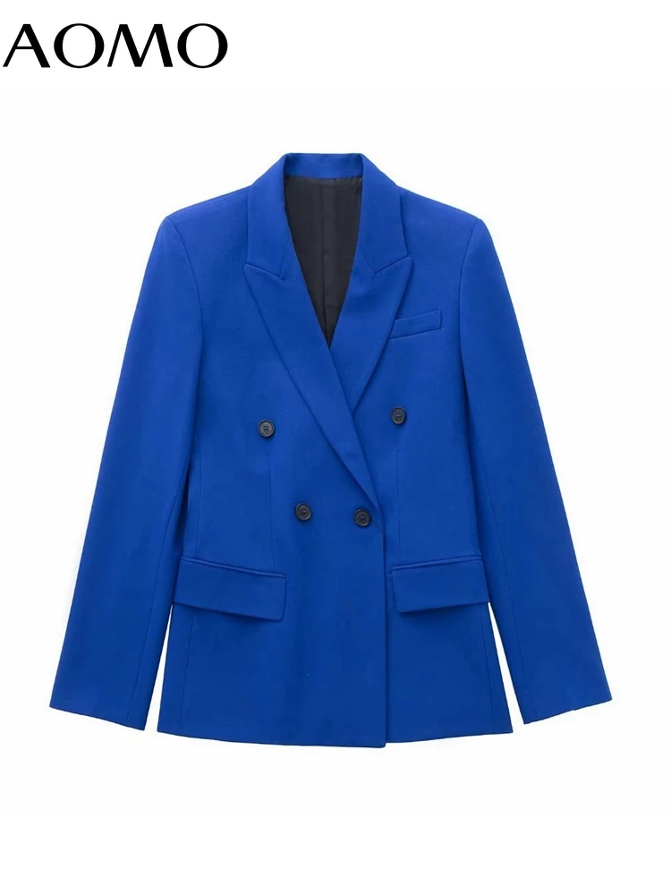 AOMO Women 2022 Fashion Double Breasted Blue Blazer Coat Vintage Long Sleeve Female Office Lady Work Suit 3H277A
AOMO Women 2022 Fashion Double Breasted Blue Blazer Coat Vintage Long Sleeve Female Office Lady Work Suit 3H277A