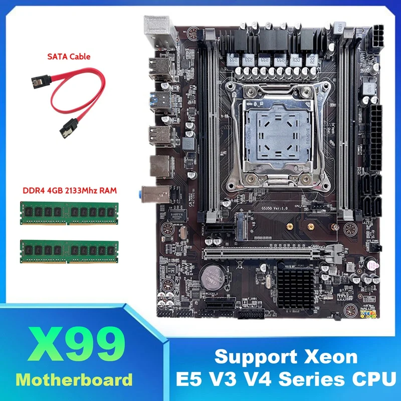 Материнская плата X99, системная плата, поддержка DDR4 ECC, память с 2x DDR4 4 Гб 2133 МГц ОЗУ + кабель SATA
Материнская плата X99, системная плата, поддержка DDR4 ECC, память с 2x DDR4 4 Гб 2133 МГц ОЗУ + кабель SATA