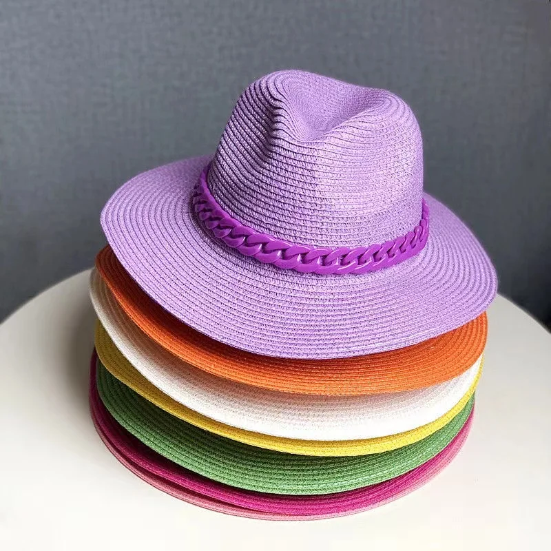 Macaron Straw Hat Visor Jazz Top Korean Fashion Color Chain With Top Hat Acrylic Beach Hat Candy Color Visor cap шляпа женская
Macaron Straw Hat Visor Jazz Top Korean Fashion Color Chain With Top Hat Acrylic Beach Hat Candy Color Visor cap шляпа женская