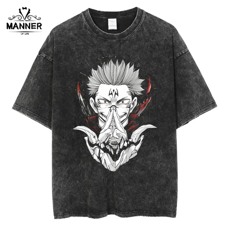Anime Jujutsu Kaisen 100% Cotton Acid Washed T Shirt Trend Short Sleeves Streetwear Tops Vintage Manga Graphic Fashion Tees 
Anime Jujutsu Kaisen 100% Cotton Acid Washed T Shirt Trend Short Sleeves Streetwear Tops Vintage Manga Graphic Fashion Tees