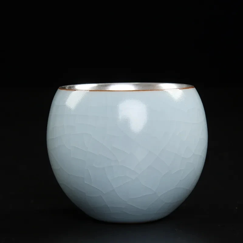 Sterling 999 Silver Gilt Ceramic Kung Fu Tea Cup Silver Crack Glaze Egg Shape Teacup 100ml
Sterling 999 Silver Gilt Ceramic Kung Fu Tea Cup Silver Crack Glaze Egg Shape Teacup 100ml
