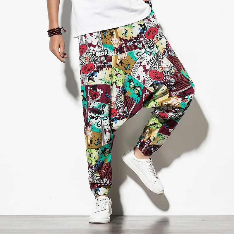 Chinese Style Man Harem Pants Loose Breathable Cotton Linen Fashion Print Ankle-length Trousers Male Elastic Waist Cross Pants
Chinese Style Man Harem Pants Loose Breathable Cotton Linen Fashion Print Ankle-length Trousers Male Elastic Waist Cross Pants