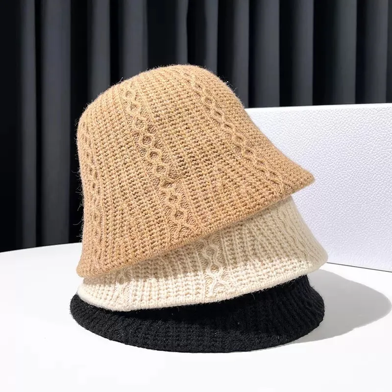 

MAXSITI U Bucket hats For Women Winter Woolen Yarn Warm Caps Korean fashion new knitting Hand woven basin cap Fisherman hat