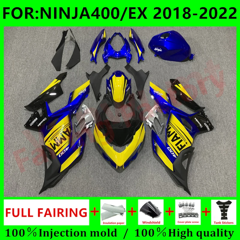 Полный комплект обтекателей для мотоцикла, подходит для Ninja400, EX400, EX, Ninja 400, 2018, 2019, 2020, 2021, 2022, 2023, комплект обтекателей для кузова, синий, желтый
Полный комплект обтекателей для мотоцикла, подходит для Ninja400, EX400, EX, Ninja 400, 2018, 2019, 2020, 2021, 2022, 2023, комплект обтекателей для кузова, синий, желтый