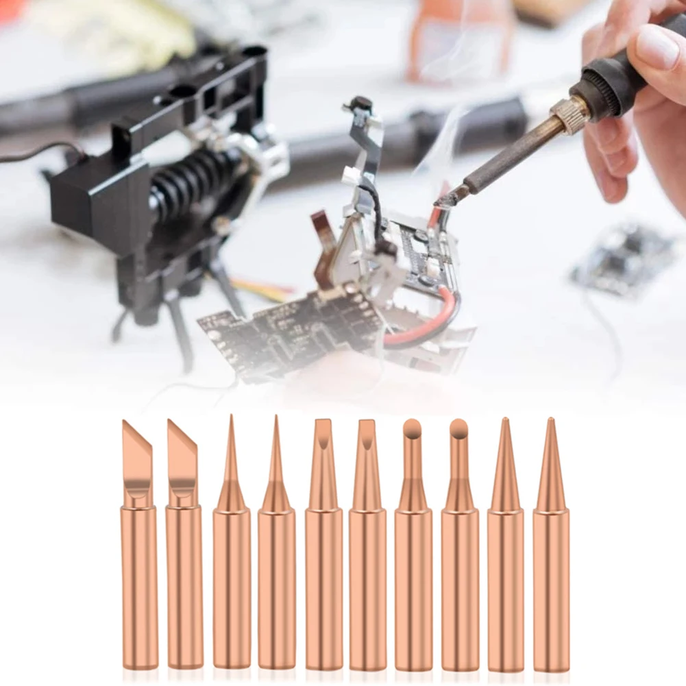 10Pcs Soldering Iron Tips I+B+K+2.4D+3C Copper 900M-T 43×6 Mm Soldering Iron Pure Copper Lead-free For Soldering Station
10Pcs Soldering Iron Tips I+B+K+2.4D+3C Copper 900M-T 43×6 Mm Soldering Iron Pure Copper Lead-free For Soldering Station