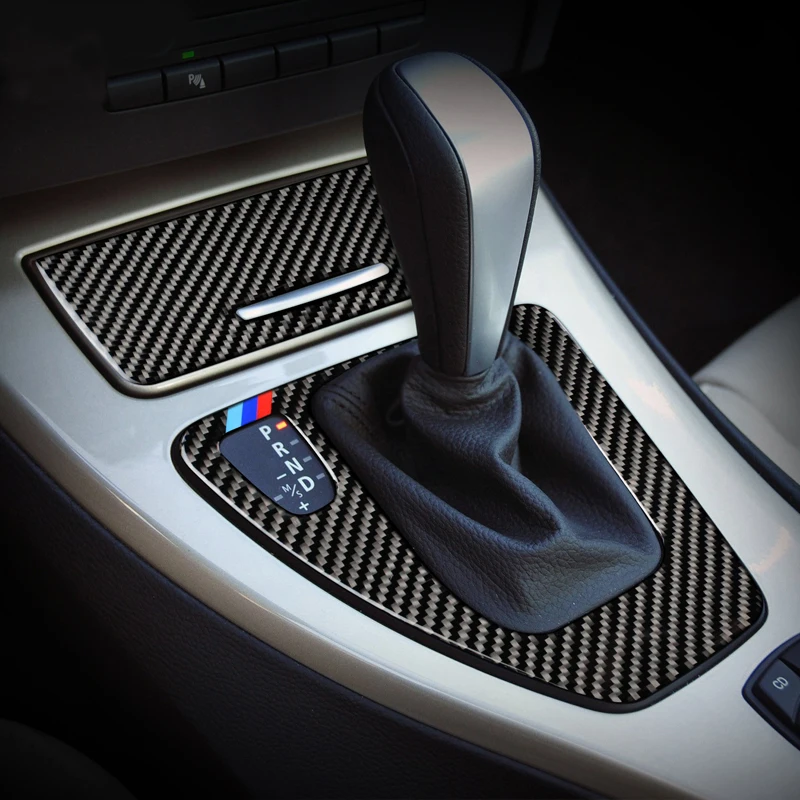 

Аксессуары для BMW 3 серии E90 E92 E93 LHD RHD, наклейка из углеродного волокна, кнопки переключения передач, панель, крышка, внутренняя отделка, украшение
