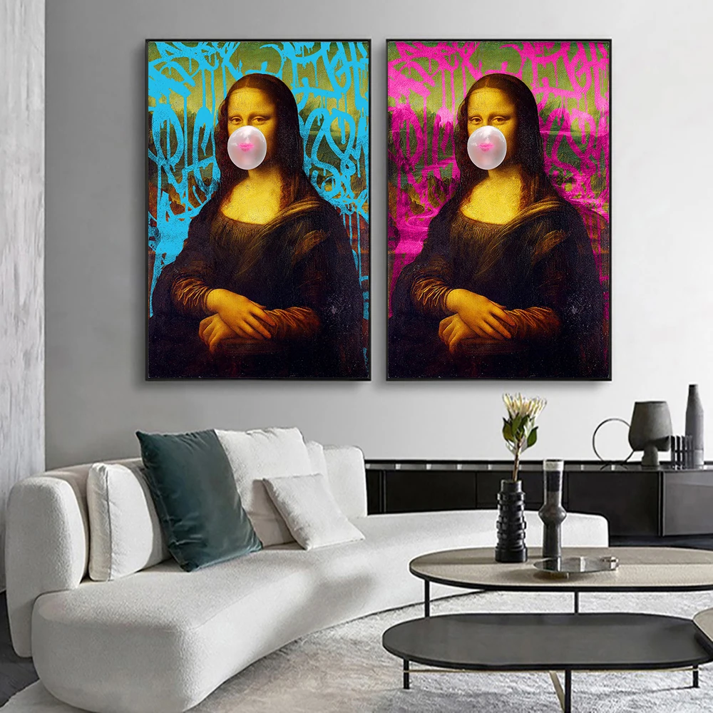 Mona Lisa Funny Poster Banksy Style Bubble Gum Paintings Print On Canvas Nordic Wall Art Picture Living Room Home Decor Cuadros
Mona Lisa Funny Poster Banksy Style Bubble Gum Paintings Print On Canvas Nordic Wall Art Picture Living Room Home Decor Cuadros