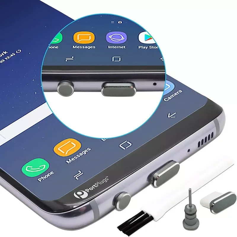 Комплект алюминиевых пылезащитных заглушек с интерфейсом USB для зарядки 3,5 мм, разъем для наушников, аксессуары для сотового телефона Samsung S10...
Комплект алюминиевых пылезащитных заглушек с интерфейсом USB для зарядки 3,5 мм, разъем для наушников, аксессуары для сотового телефона Samsung S10...