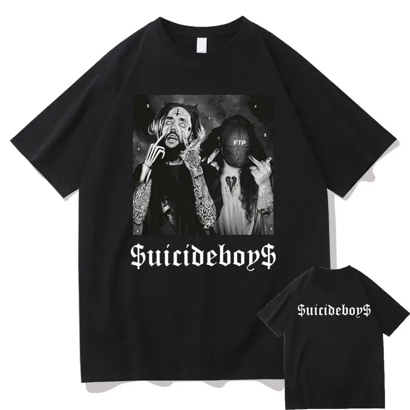 Свободная хлопковая Винтажная футболка для мужчин и женщин $ uicideboy $, уличная одежда в стиле хип-хоп, мужские футболки оверсайз с двухсторонн...
Свободная хлопковая Винтажная футболка для мужчин и женщин $ uicideboy $, уличная одежда в стиле хип-хоп, мужские футболки оверсайз с двухсторонн...