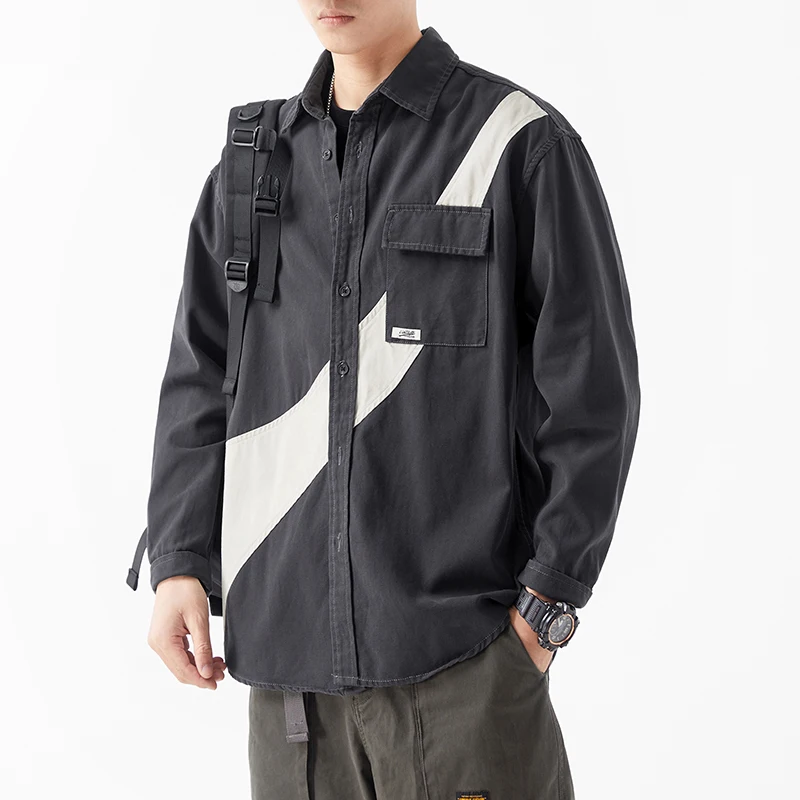 2022 Autumn Winter Men's Long Sleeves Shirt 100% Cotton Loose Trendy Patchwork Design Shirt for Men Brand Blouses Coat
2022 Autumn Winter Men's Long Sleeves Shirt 100% Cotton Loose Trendy Patchwork Design Shirt for Men Brand Blouses Coat