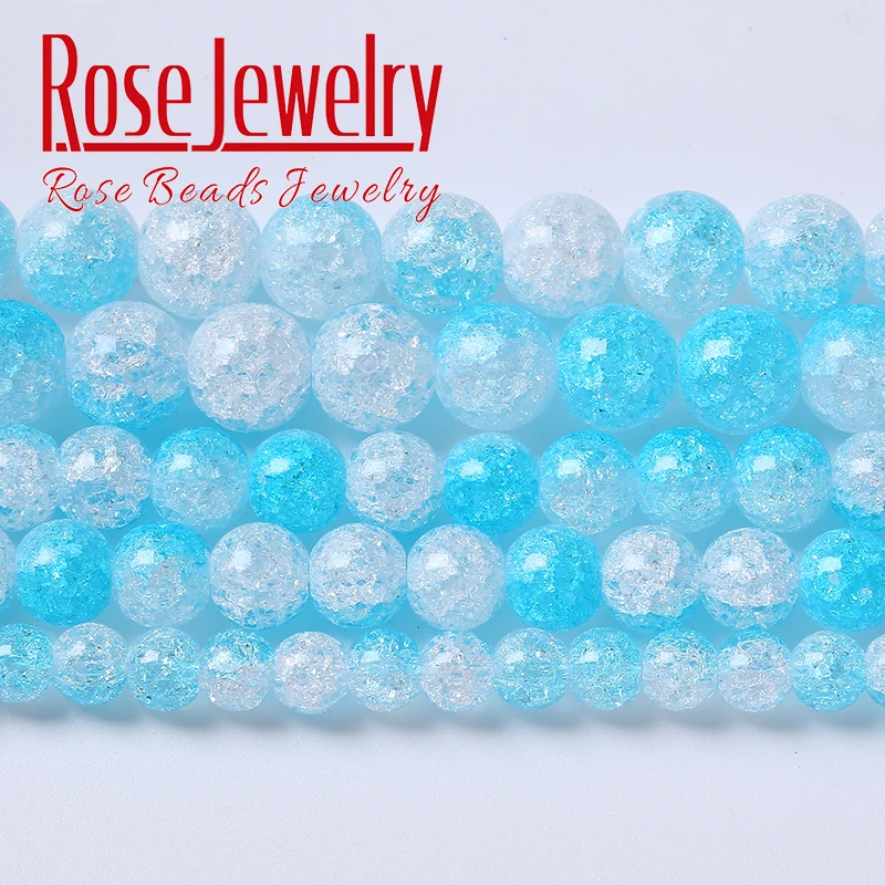 Bicolor Blue White Glass Snow Cracked Crystal Quartz Beads Round Beads For Jewelry Making Diy Bracelets Necklace 6 8 10 12mm 15"
Bicolor Blue White Glass Snow Cracked Crystal Quartz Beads Round Beads For Jewelry Making Diy Bracelets Necklace 6 8 10 12mm 15"