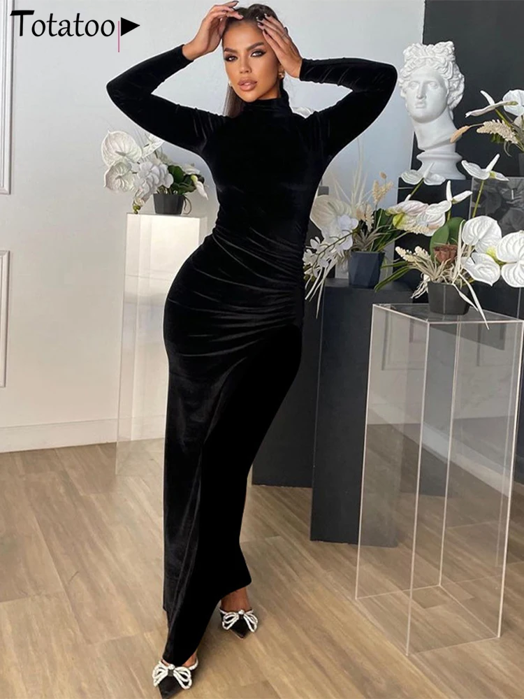 Totatoop Elegant Bodycon Maxi Dress For Women 2022 Turtuleneck Long Sleeve Zipper Up Velvet Long Dress Birthday Party Vestidos
Totatoop Elegant Bodycon Maxi Dress For Women 2022 Turtuleneck Long Sleeve Zipper Up Velvet Long Dress Birthday Party Vestidos