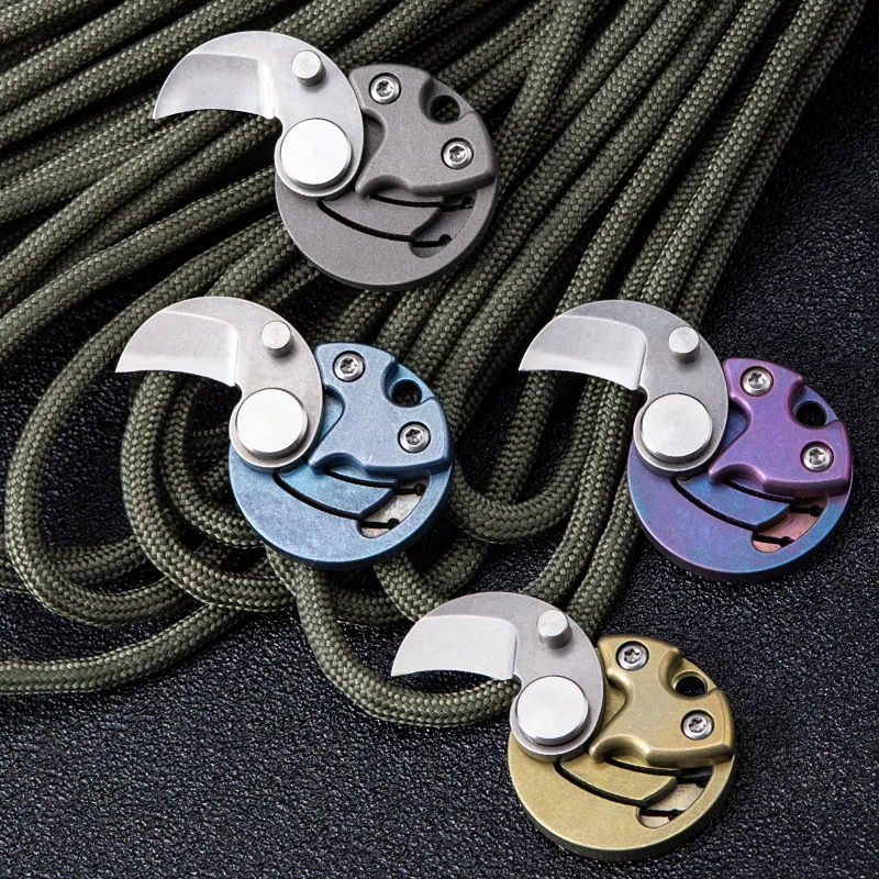 Mini Multifunction Titanium Alloy Coin Folding Knife Pocket Open Box Knives Outdoor Camping Key Chain Pendant EDC Tool-BY77
Mini Multifunction Titanium Alloy Coin Folding Knife Pocket Open Box Knives Outdoor Camping Key Chain Pendant EDC Tool-BY77
