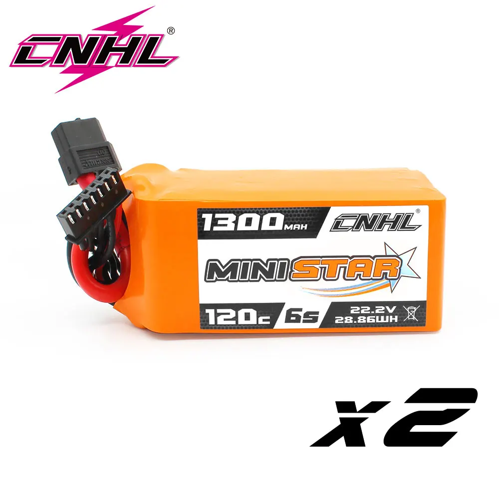 2PCS CNHL 6S 22.2V Lipo Battery 1300mAh 120C Ministar Series With XT60 Plug For RC FPV Drone Quadcopter Helicopter Airplane
2PCS CNHL 6S 22.2V Lipo Battery 1300mAh 120C Ministar Series With XT60 Plug For RC FPV Drone Quadcopter Helicopter Airplane