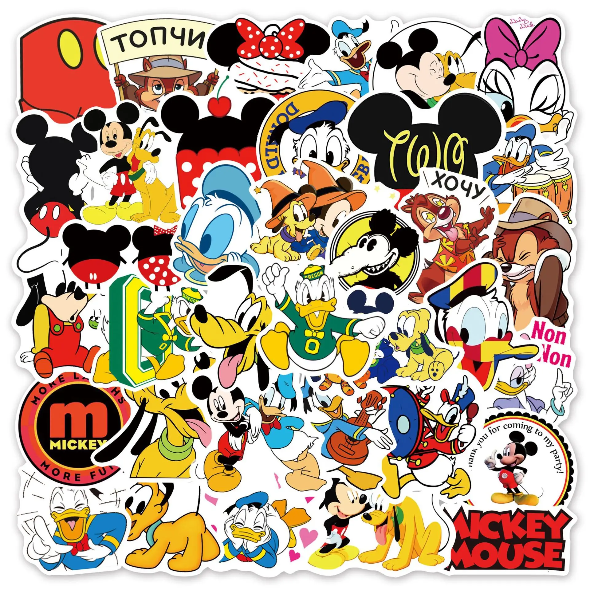 

10/30/50pcs Mickey Donald Duck Stickers paster Cartoon characters anime movie funny decals scrapbooking diy phone laptop