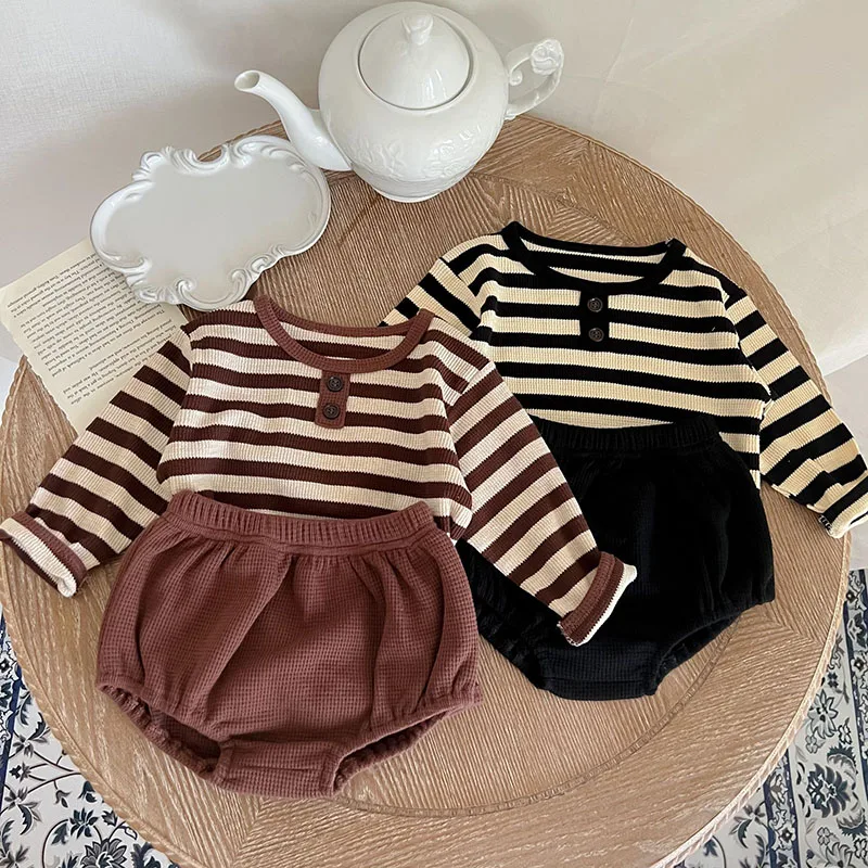 Spring Autumn Baby Clothes Set Infant Striped Blouse Toddler Girl Bloomer 2 Pcs 0-3Y
Spring Autumn Baby Clothes Set Infant Striped Blouse Toddler Girl Bloomer 2 Pcs 0-3Y