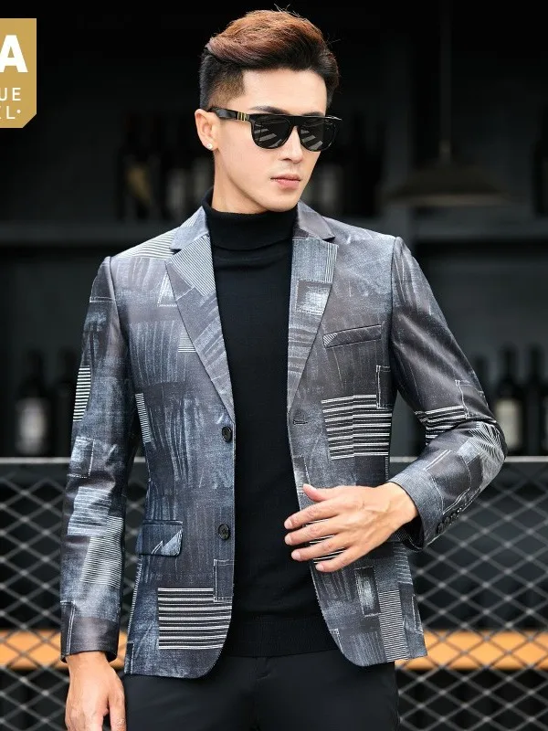 Leather Genuine Designer Jackets Men Office Leisure Slim Sheepskin Blazer Single Breasted Printing Suit Coat Male Plus Size
Leather Genuine Designer Jackets Men Office Leisure Slim Sheepskin Blazer Single Breasted Printing Suit Coat Male Plus Size