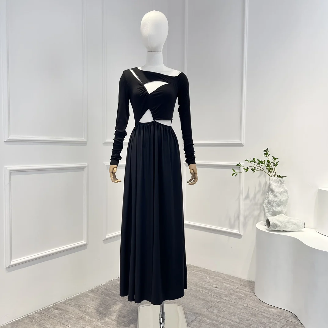 Уникальный дизайн, весеннее Новое высококачественное винтажное трикотажное платье-трапеция с вырезами и длинным рукавом, 2023
Уникальный дизайн, весеннее Новое высококачественное винтажное трикотажное платье-трапеция с вырезами и длинным рукавом, 2023