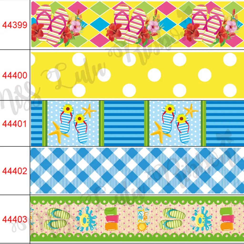 16mm-75mm Summer Slippers Print Grosgrain/Stretch Ribbon DIY Holiday Party Hair Accessories Bow 50 Yards/Roll
16mm-75mm Summer Slippers Print Grosgrain/Stretch Ribbon DIY Holiday Party Hair Accessories Bow 50 Yards/Roll