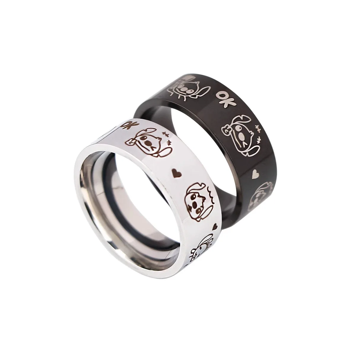 New Disney Stitch Stainless Steel Ring Cartoon Character Printed Ring Couple Style Fashion Simple Jewelry Valentine's Day Gift
New Disney Stitch Stainless Steel Ring Cartoon Character Printed Ring Couple Style Fashion Simple Jewelry Valentine's Day Gift