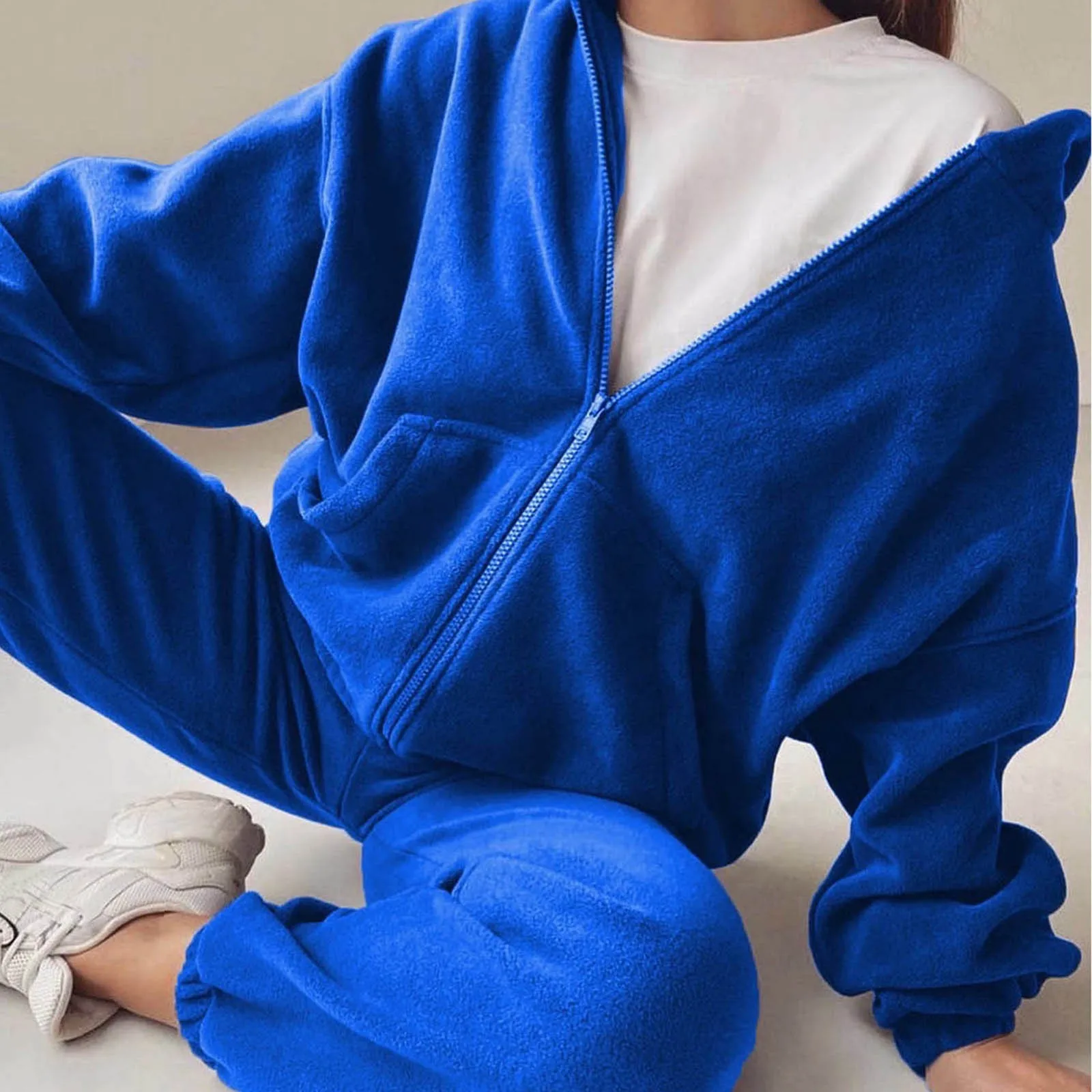 Women's Tracksuit Hooded Two Piece Set Loose Fleece Hoodies Jogger Pants Sets Female Autumn Winter Casual Sportswear Suit Jacket
Women's Tracksuit Hooded Two Piece Set Loose Fleece Hoodies Jogger Pants Sets Female Autumn Winter Casual Sportswear Suit Jacket
