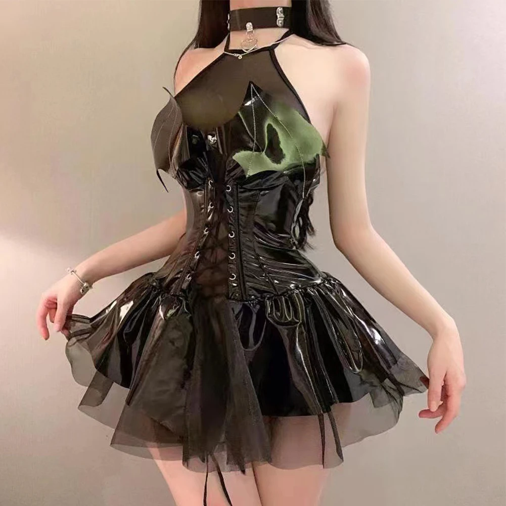 Little Devil Cosplay Costumes Spider Dress Shiny Patent Leather Trim Short Dress Outfits Wet Look Club Nightwear Anime Roleplay
Little Devil Cosplay Costumes Spider Dress Shiny Patent Leather Trim Short Dress Outfits Wet Look Club Nightwear Anime Roleplay