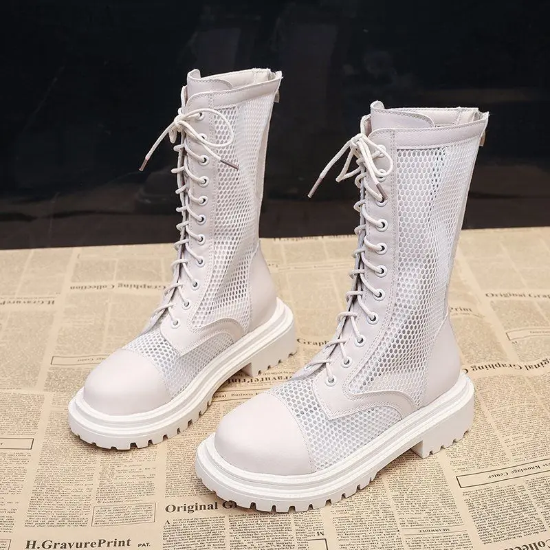 Summer Shoes for Baby Girls High Boots Teenage Flat with Mesh Tie Fashionable Shoes Children Outwear School Party Wedding Shoes
Summer Shoes for Baby Girls High Boots Teenage Flat with Mesh Tie Fashionable Shoes Children Outwear School Party Wedding Shoes