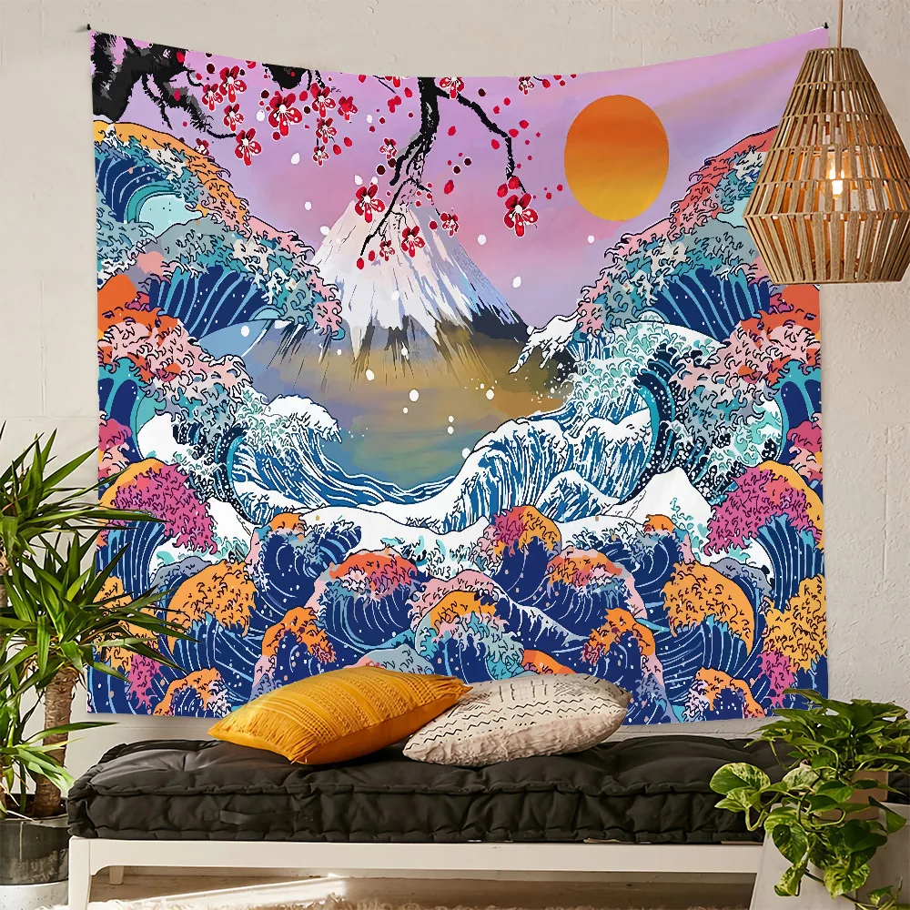 Pink Kanagawa Wave Tapestry Wall Hanging Japanese Art Tapestry Home Decor Background Beach Towel 
Pink Kanagawa Wave Tapestry Wall Hanging Japanese Art Tapestry Home Decor Background Beach Towel